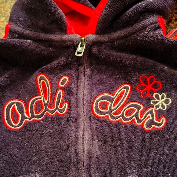 Adidas back velour zip up hoodie - Picture 4 of 5